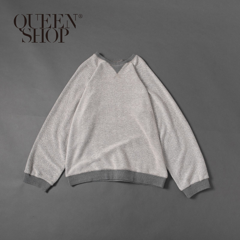 Ｑｕｅｅｎ Ｓｈｏｐ【01110378】灰色羅紋滾邊衛衣 1/2/3/4＊現+預＊