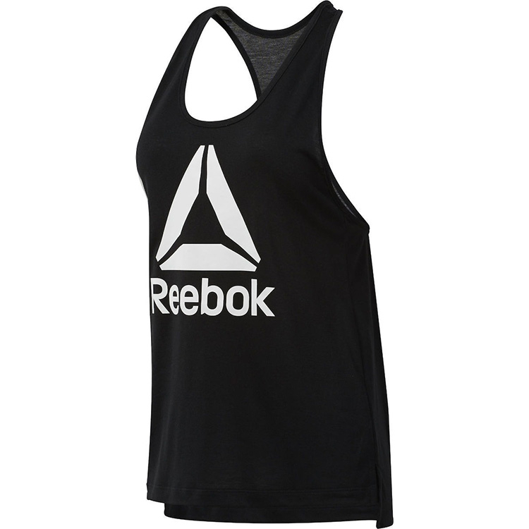 REEBOK WOR SUPREMIUM LOGO 女裝 背心 慢跑 訓練 排汗 透氣 修身 黑【運動世界】DU4857