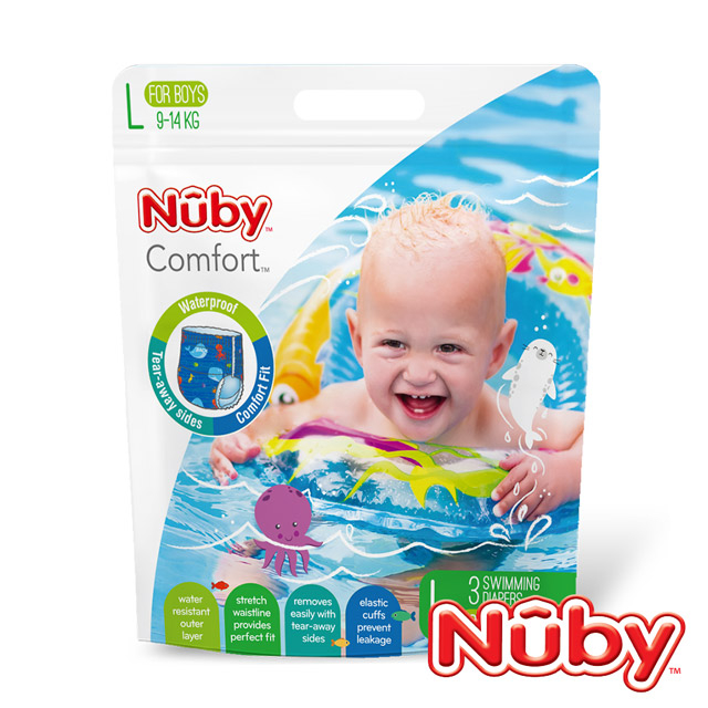 Nuby 游泳戲水褲 男L(3片裝)