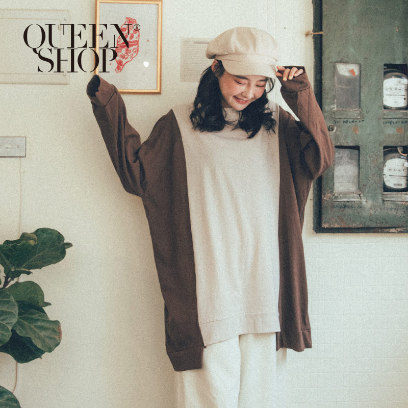 Ｑｕｅｅｎ Ｓｈｏｐ【01096391】拼接造型長版上衣＊現+預＊