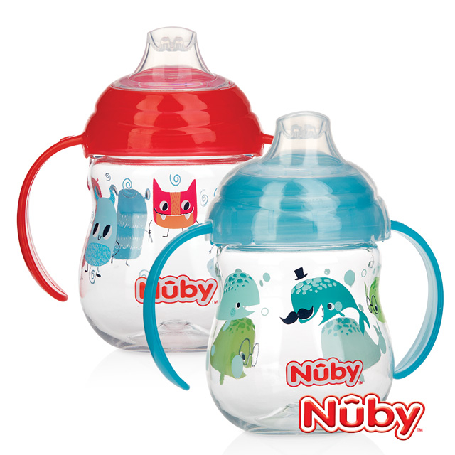 Nuby 晶透學飲杯(鴨嘴)270ml (款式任選)