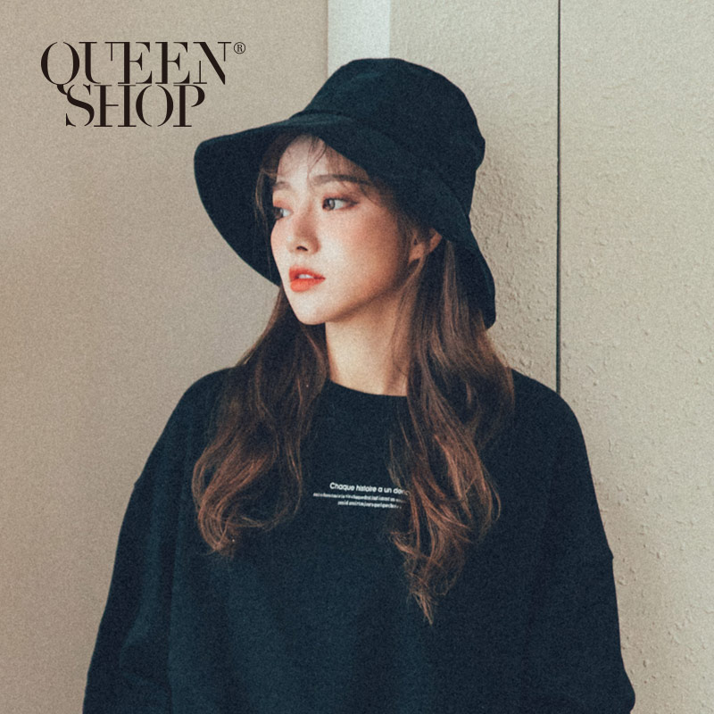 Ｑｕｅｅｎ Ｓｈｏｐ【07020573】基本百搭黑色燈芯絨大帽沿造型帽＊現+預＊