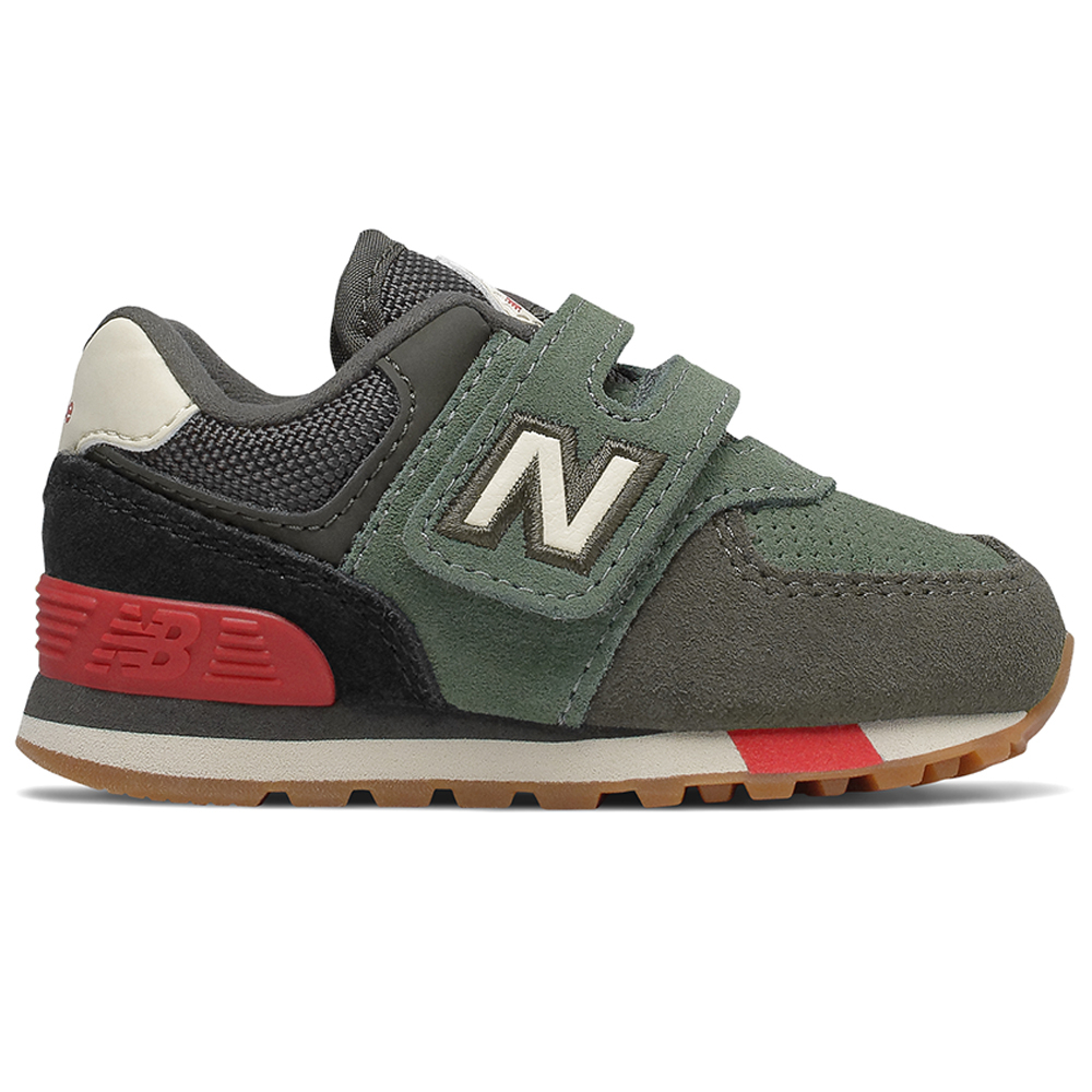 New Balance 574 童鞋 小童 休閒 寬楦 魔鬼氈 麂皮 綠【運動世界】IV574JHR