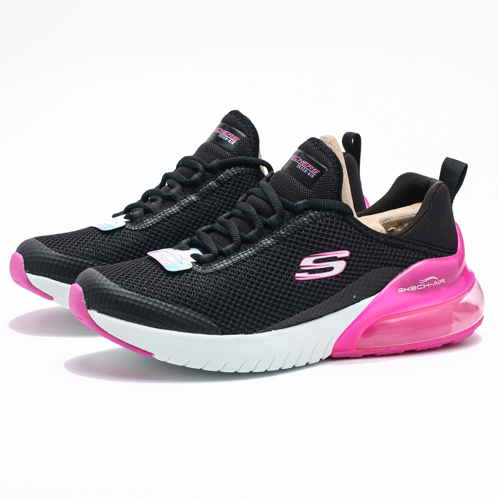 SKECHERS Air Stratus Sparkling Wind 桃紅氣墊 黑網(布魯克林) 13276BKHP