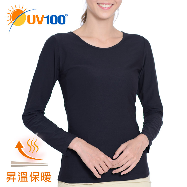 UV100 防曬 抗UV 昇溫保暖-小圓領舒適女上衣