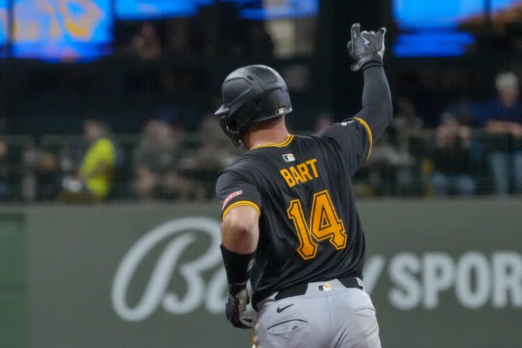 Bart hits grand slam, 5 Pirates homer in 12-2 rout of Brewers