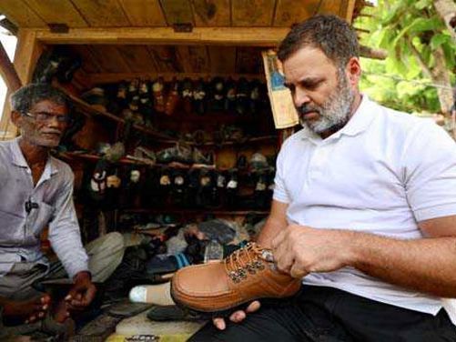 Rahul Gandhi sends shoe stitching machine to Sultanpur cobbler