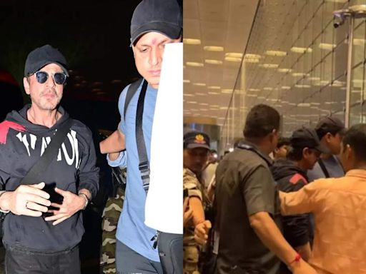 Shah Rukh Khan gets mobbed at Mumbai airport as fans go berserk on seeing him, netizens react as VIDEO goes viral | Hindi Movie News - Times of India