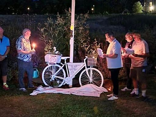 'Ghost bike' unveiled to remember cyclist 'tragically killed' in Cambridgeshire