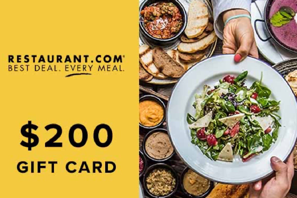 Just $35 can get you a Restaurant.com e-gift card with $200 in dining credits!