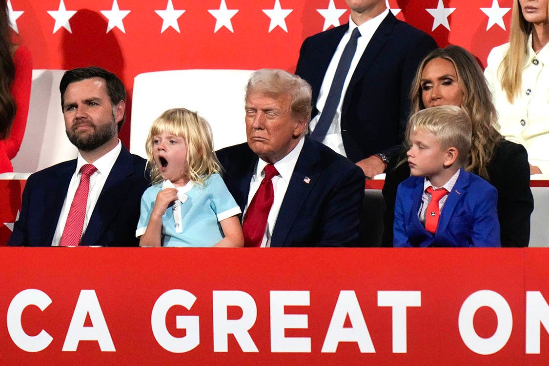 Who was the little girl sitting on Trump's lap? His youngest grandchild, Carolina.