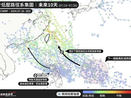 下周可能有颱風接近！台灣在「射程範圍內」 模擬路徑曝光