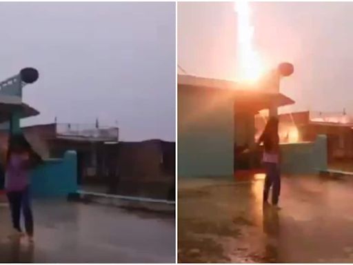 Young girl narrowly escapes lightning strike while filming dance reel in Bihar. Watch