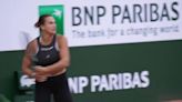 World number two Sabalenka warms up at Roland Garros