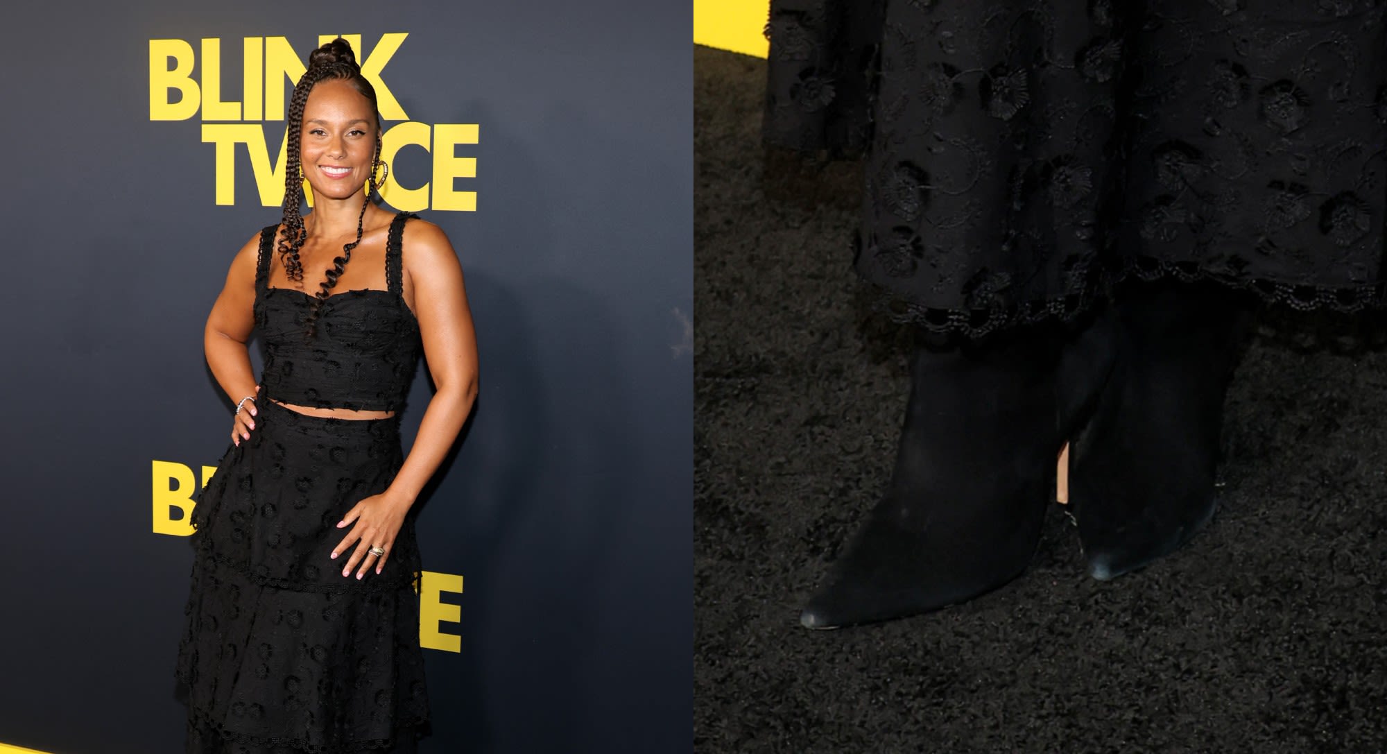 Alicia Keys Shows Off Sharp Black Boots at ‘Blink Twice’ Premiere in Los Angeles