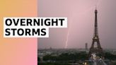 Paris Olympics video: Lightning strikes behind iconic Paris landmarks