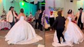 Mujer pisa vestido de novia de su sobrina y es tachada de envidiosa