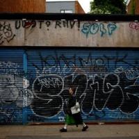 The wolf silhouette was located on the roof of an empty shop in Peckham