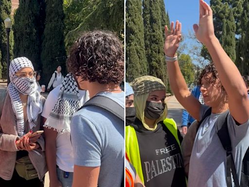 Video shows anti-Israel protesters block Jewish student from getting to class; UCLA responds