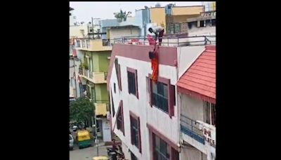 Bengaluru woman slips on soap, falls from 3rd floor terrace. Heart-stopping video emerges