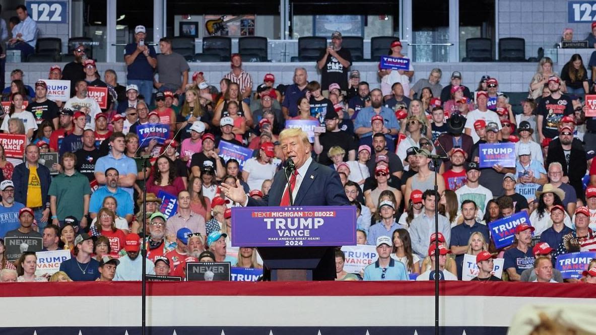 Trump tells thousands at Michigan rally he 'took a bullet for democracy'