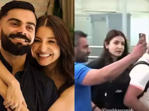 Throwback: When Anushka Sharma protected Virat Kohli from fans at the airport- video inside | Hindi Movie News - Times of India