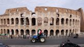 Tractors drive past the Colosseum as Italy's Meloni pledges tax help