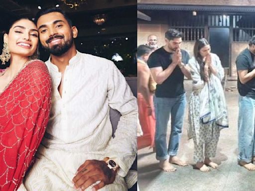 PIC: After Katrina Kaif, Athiya Shetty-KL Rahul and Ahan seek blessings at Kuttaru Koragajja temple in Mangaluru