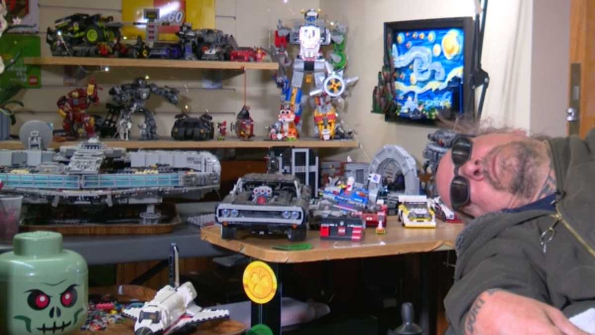 Video: Crash survivor finds joy in Legos