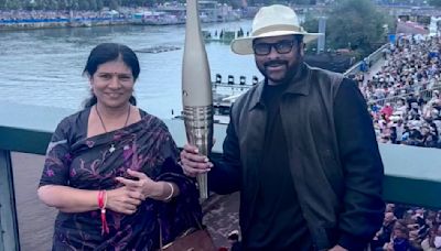 Chiranjeevi and wife Surekha Konidela share a ‘delightful moment’ at Paris Olympics 2024 inaugural event; express wishes for Indian players