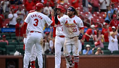 Cardinals beat Orioles 5-4 after winning suspended game 3-1 for first series sweep of season