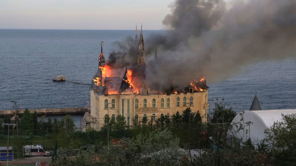 Five killed in Russian missile attack as Ukraine’s ‘Harry Potter castle’ goes up in flames