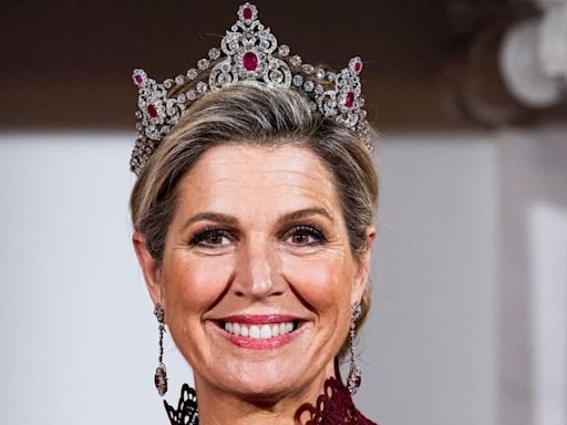 Máxima Zorreguieta deslumbró con su look total red para una cena de gala en el Palacio Real de Ámsterdam