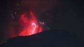 Indonesia’s Mount Ibu erupts 3 times, spewing lava and clouds of grey ash