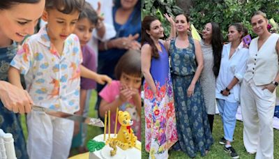 Inside Dia Mirza’s son Avyaan’s jungle-themed birthday bash with two-tier cake and ‘cool, cute, conscious mamas’