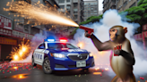 台灣猴仔手持煙火射警車 警方公權力遭「嚴重挑釁」 - 社會