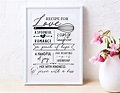 Printable Recipe for Love Decor Sign With Instant Download - Etsy