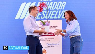 Daniel Noboa entregó garantía soberana a Marcela Aguiñaga para obras en Guayas