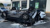 Man seriously injured in rollover crash into Provo car dealership