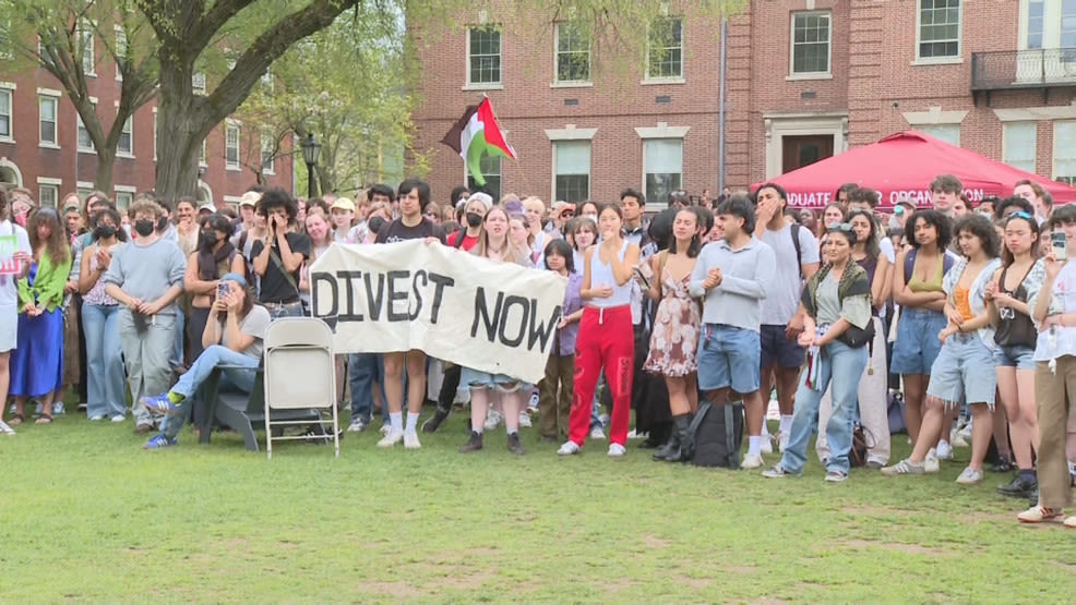 Brown University students allowed to remain in tents for another night