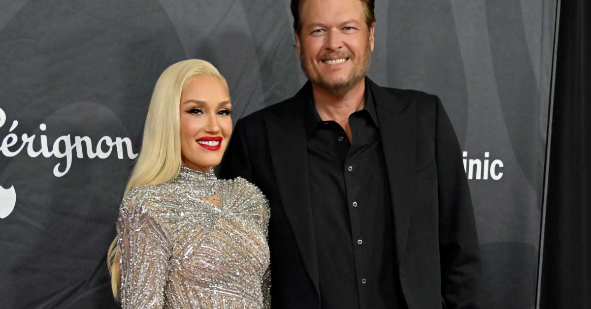 Gwen Stefani Rocks Waist-High Slit in Sparkly Silver Number on Date Night With Blake Shelton