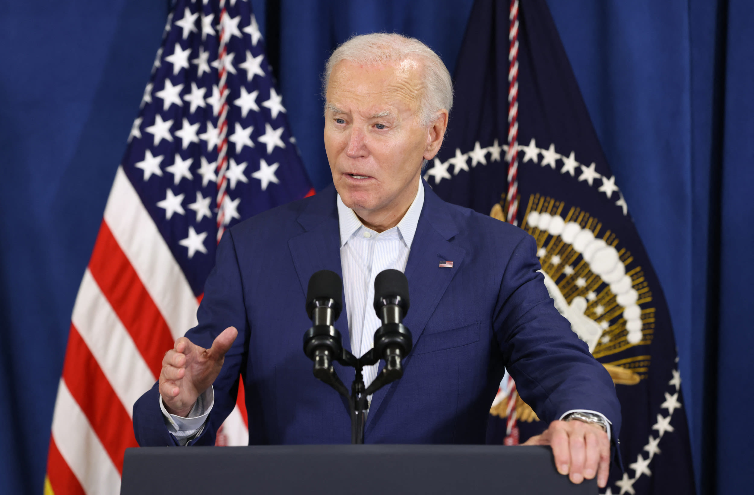 Joe Biden reacts to Donald Trump shooting