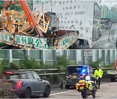 大埔吐露港公路5車相撞 有人一度被困 往沙田交通擠塞