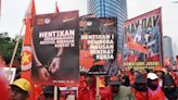 印尼雅加達舉行勞工大遊行 (圖)