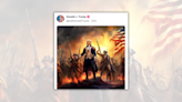 Fact Check: Did Trump Post an Image Depicting Him as a Leader in the Revolutionary War?