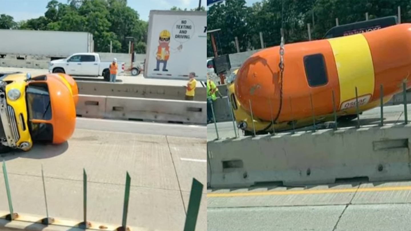 The Oscar Mayer Wienermobile Just Flipped Over After Crashing On The Highway