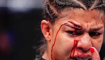 HORROR cut stops UFC 303 fight as elbow leaves star with gash 'down to the BONE'