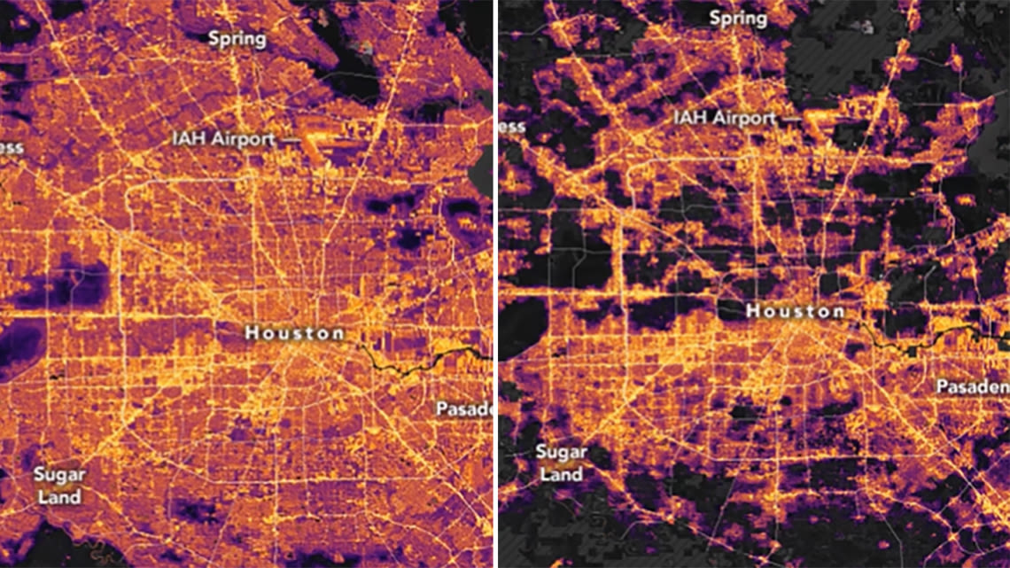 What Houston looked like from space before the derecho storm and after