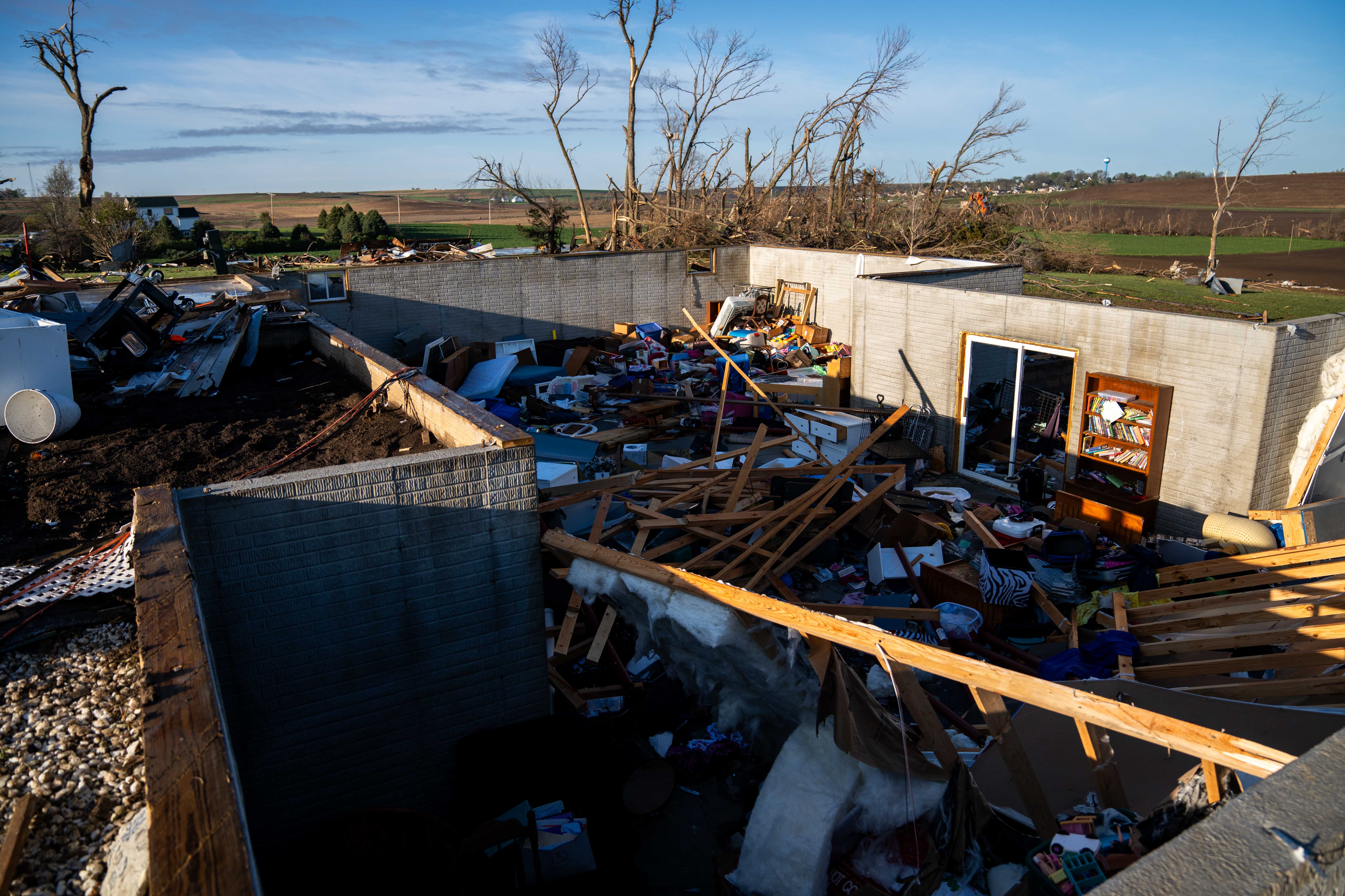 Tiny Minden, Iowa, riddled with debris after tornado smashes through town Friday