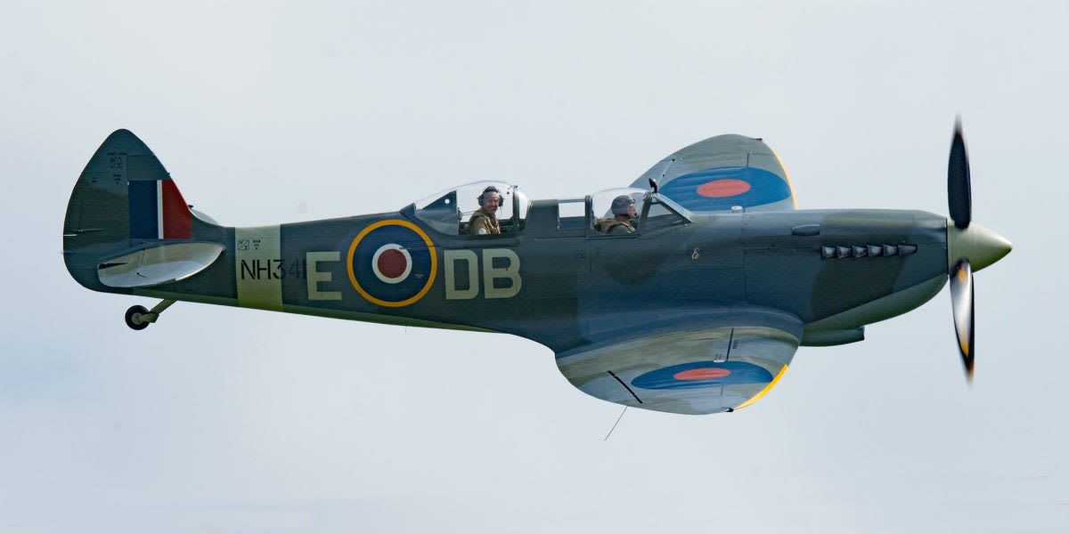 Spitfire aircraft crashes in field during Battle of Britain event